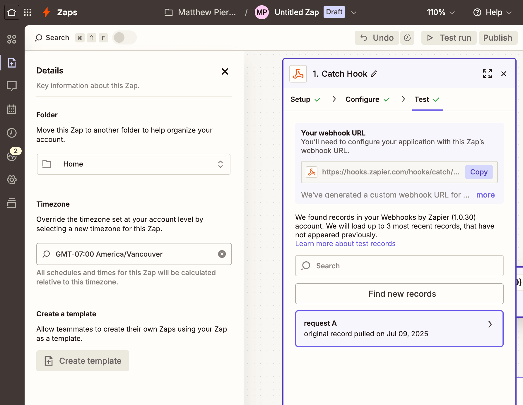 Triggering an automation in Zapier to collect emails from Slay.so