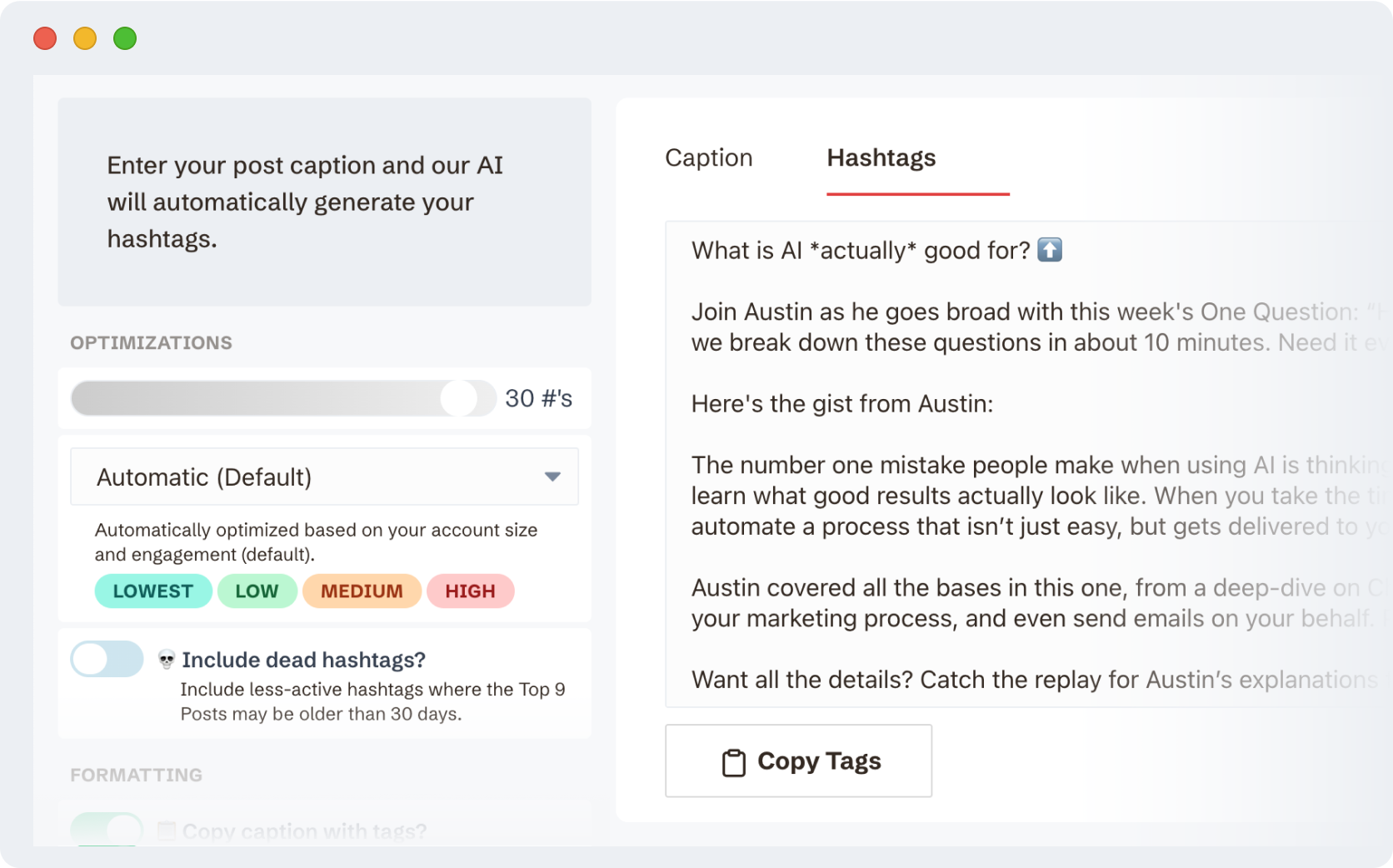 Slay.so easy Instagram hashtag search tools