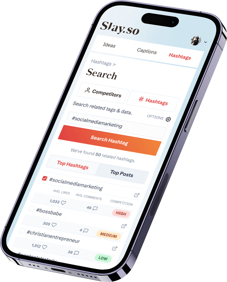 Slay.so easy Instagram hashtag search tools